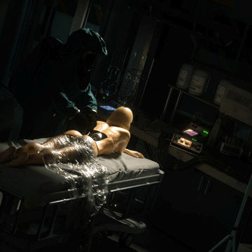 naked robot girl on surgical table