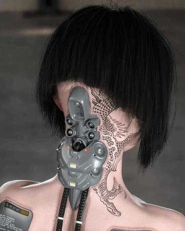 girl with neck tattoo